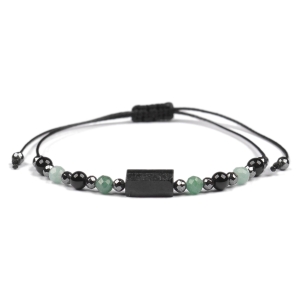 Bransoletka celebrytka czarny TURMALIN SZMARAGD HEMATYT ochrona i optymizm